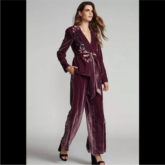 Free People Purple Velvet Blazer - Picture 1 of 12